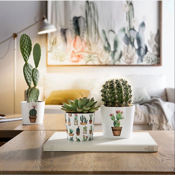 Indoor Garden 3-inch Ceramic Cactus Succulent Flower Planter Pot 870-09 - Picture 3 of 3